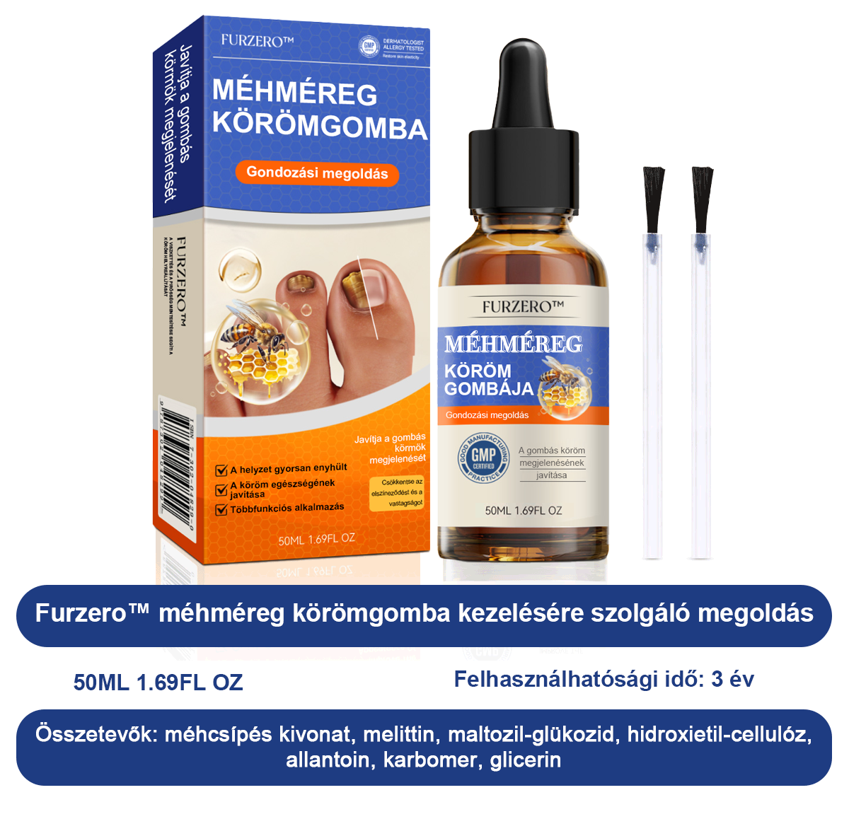 🐝Furzero™ Méhméreg Körömgomba Kezelőoldat: Teljes megoldás a körömgomba problémájára🌟