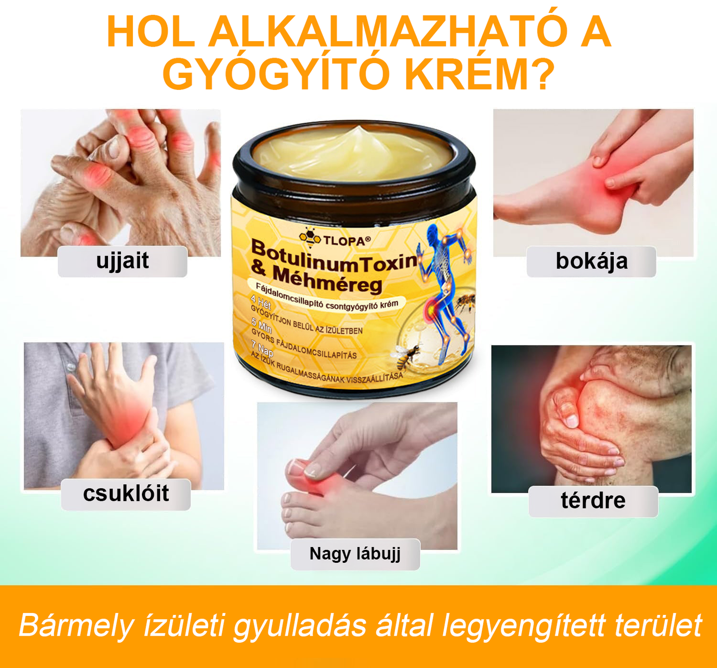 🌟TLOPA® Botulinum Toxin és Méhméreg Fájdalomcsillapító Csontgyógyító Krém🐝 🔥(Kifejezetten időseknek & ortopéd szakorvosok ajánlásával)🦴